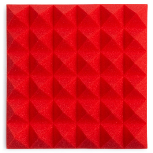 Gator GFW-ACPNL1212PRED-8PK 12 x 12" Acoustic Pyramid Panels, Red (8-Pack)