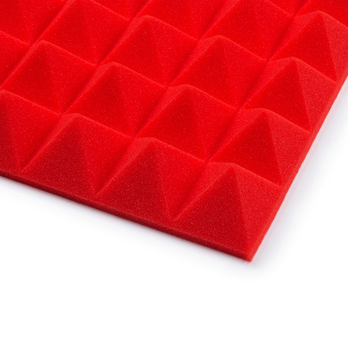 Gator GFW-ACPNL1212PRED-8PK 12 x 12" Acoustic Pyramid Panels, Red (8-Pack)