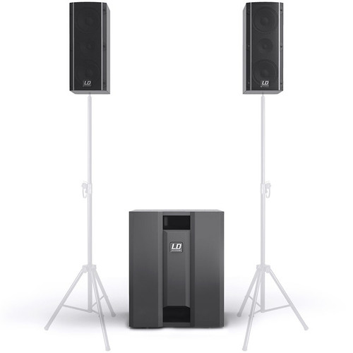 LD Systems DAVE 8 ROADIE Portable Active 1400W PA System with 2 Satellites, Subwoofer and 3-Channel Mixer (Discontinued)