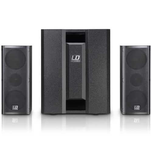 LD Systems DAVE 8 ROADIE Portable Active 1400W PA System with 2 Satellites, Subwoofer and 3-Channel Mixer (Discontinued)