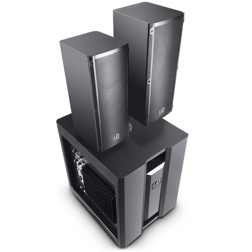 LD Systems DAVE 8 ROADIE Portable Active 1400W PA System with 2 Satellites, Subwoofer and 3-Channel Mixer (Discontinued)