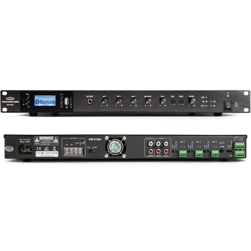 Fitness Sound System with 8 PD6 6.5" 70V Pendant Speakers and RMA350BT 350W Rack Mount Bluetooth Mixer Amplifier