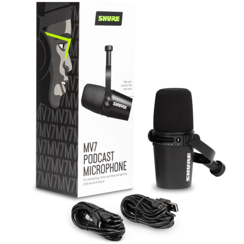 Shure MV7 Unidirectional Dynamic Podcast Microphone - Black (Discontinued)