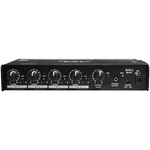 Rolls MX401 4-Channel XLR Stereo Mic or Line Mixer