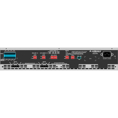 Back of Ashly Audio MA 500.4 4-Channel Power Amplifier