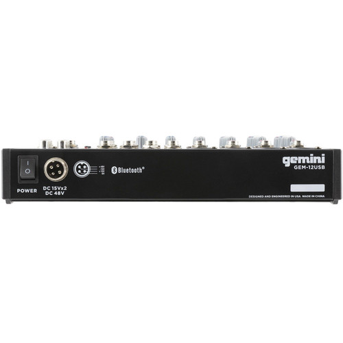 Gemini GEM-12USB Compact 12-Channel Bluetooth Mixer