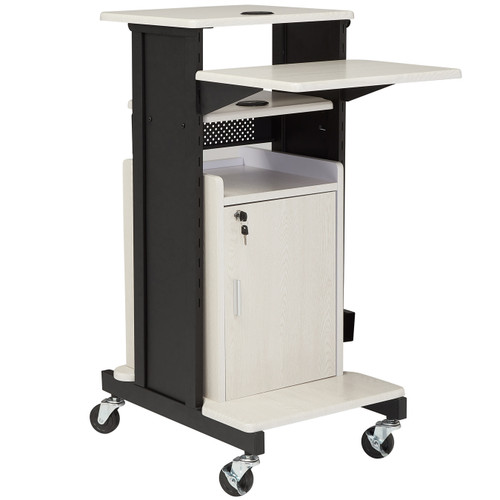 Oklahoma Sound PRC250 Premium Plus Presentation Cart with Storage Cabinet