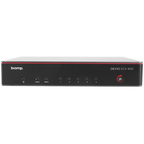 Biamp MRB-L-SCX400-T Large Meeting Room Bundle with Devio SCX 400 and Black Table Microphones