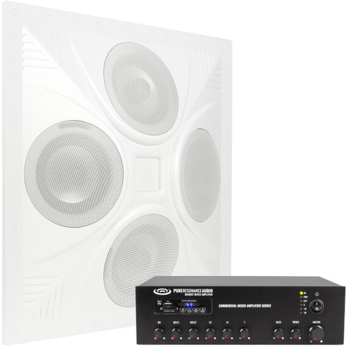 Classroom Sound System with SD4 Ceiling Speaker Array and MA60BT 60W Bluetooth Mixer Amplifier