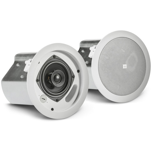 Restaurant Sound System with 8 JBL Control 14C/T Ceiling Speakers, Rackmount Bluetooth Mixer Amplifier and 2 Volume Controls