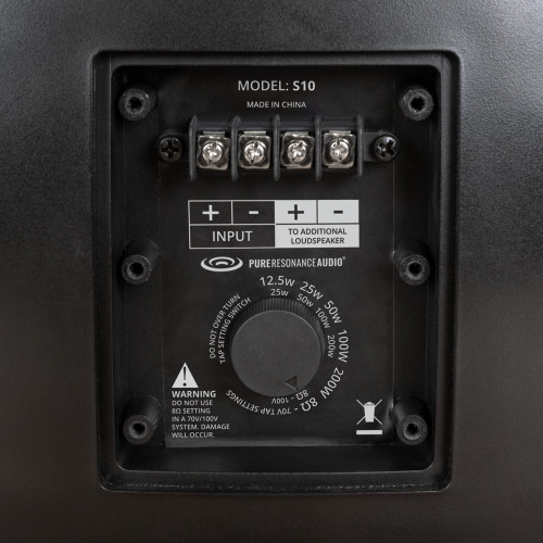 Back of Pure Resonance Audio S10 10" Loudspeaker
