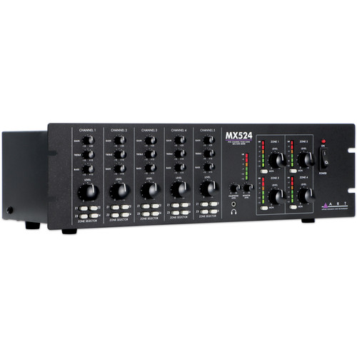 ART MX524 5-Channel 4 Zone Rackmount Mic/Line Mixer