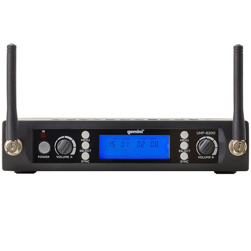 Gemini UHF-6200HL Dual Channel Wireless Headset with Detachable Lavalier Microphone System