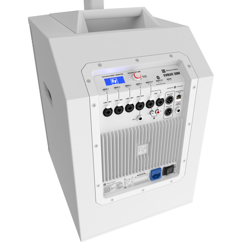 Electro-Voice EVOLVE 50M 1000W Portable Powered Bluetooth Column System with Built-In 8-Channel Digital Mixer and QuickSmart Link - White