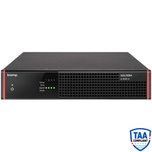 Biamp Voltera A 600.4 Compact 600W 4-Channel Half-Rack Power Amplifier