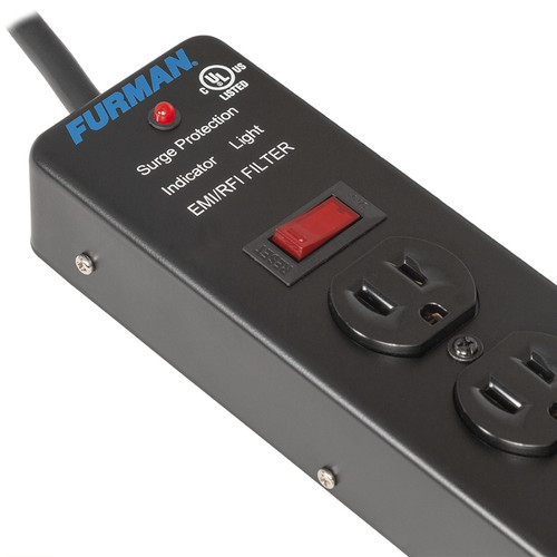 Furman SS-6 Vertical 6 Outlet Steel Power Block with Standard Level Surge Protection 