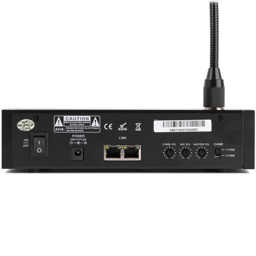 Warehouse Paging System with 4 S10 10" 70V Outdoor Speakers, 8 C5 4" Ceiling Speakers, RZMA240BT 240W Multi Zone Bluetooth Mixer Amplifier and PMZ16 Paging Microphone (Discontinued Components)