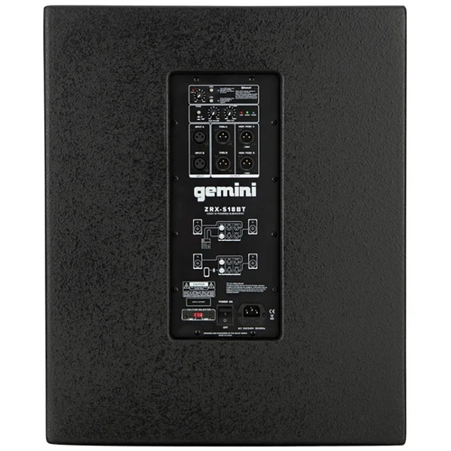 Gemini ZRX-S18BT 18" 2400W Professional Subwoofer with Bluetooth