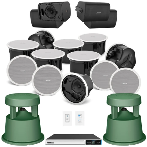 Restaurant Multi-Zone Sound System with Bose Professional FreeSpace FS Series Loudspeakers and AtlasIED AZMP4 4-Zone Audio Processor