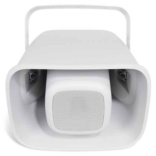 Outdoor PA System with 4 H6 6.5" All-Weather Horn Speakers, MX9 9-Channel Mixer, DA2240 Dual-Impedance Power Amplifier and PTT1 Paging Microphone