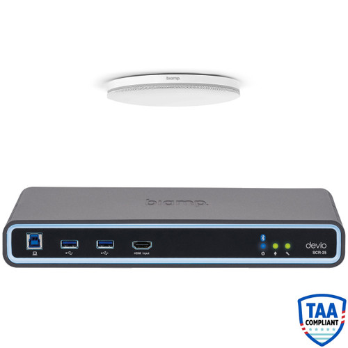 Biamp Devio SCR-25CX Web-Based Conferencing Hub with Ceiling Microphone - White