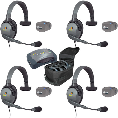 Eartec UPMX4GS4 UltraPAK 4-Person Intercom System with Max4G Single Headsets (Discontinued)