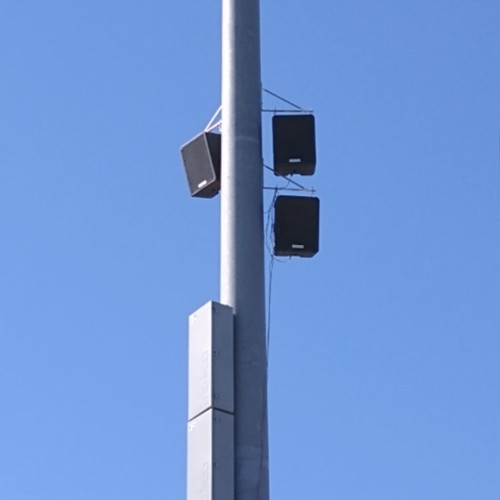 Technomad IPA3 Speakers on Stadium Pole