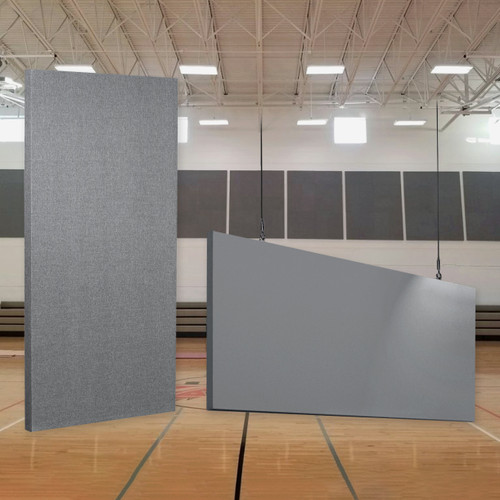 Acoustic Sound Panels for Gymnasiums with Impact-Resistant Hercules and Hanging Saturna Acoustic Treatment Panels