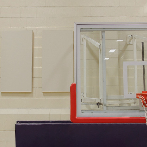 Acoustic Sound Panels for Gymnasiums with Impact-Resistant Hercules and Hanging Saturna Acoustic Treatment Panels