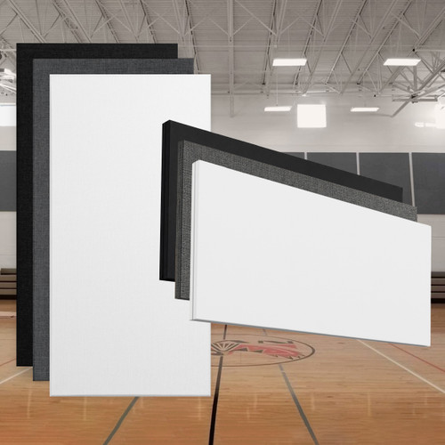 Acoustic Sound Panels for Gymnasiums with Primacoustic Broadway Broadband and Saturna Hanging Acoustic Baffles