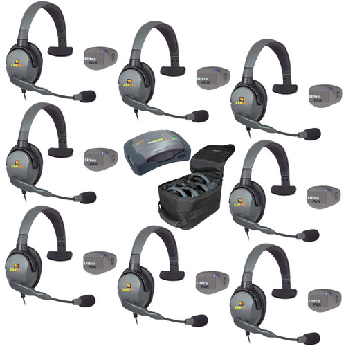 Eartec UPMX4GS8 UltraPAK 8-Person Intercom System with Max4G Single Headsets (Discontinued)