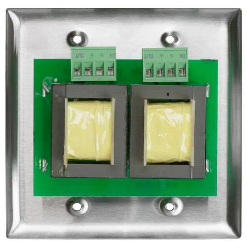 Lowell 150LVCS-DSB 150W 25/70/100V 2-Gang Volume Control with Decora Plate - Stainless Steel and Black