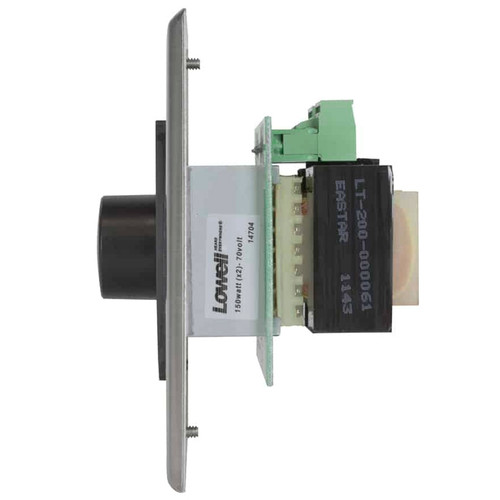Lowell 150LVCS-DSB 150W 25/70/100V 2-Gang Volume Control with Decora Plate - Stainless Steel and Black