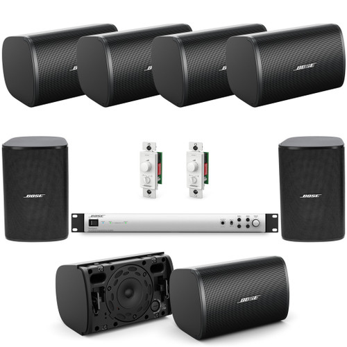 Retail Store Sound System with 8 Bose Professional Surface Mount Speakers, Integrated Zone Amplifier and 2 Volume Controls