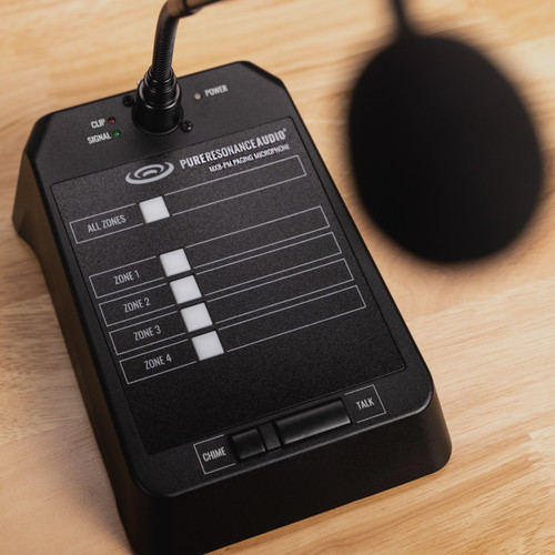 Pure Resonance Audio MX8-PM Push-To-Talk Zone Paging Microphone