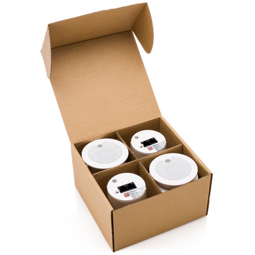 Cambridge Qt Active Emitter Sound Masking Speakers (4 Pack with 30ft RJ45 UTP Cables) Plenum-Rated UL 2043 Listed - White