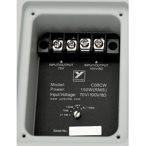 Yorkville C08CW 8" 2-Way 150W Coliseum Series IP56 Weather Resistant Loudspeaker - Gray