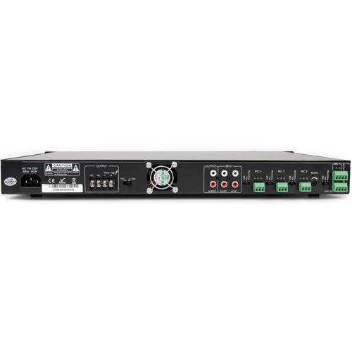 Outdoor Stadium Sound System with 2 Yorkville Weather Resistant Speakers and 350W Rack Mount Bluetooth Mixer Amplifier