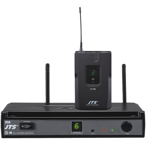 JTS E7R/E-7TB(D) + CM-501 UHF Single Channel Wireless Lavalier Microphone