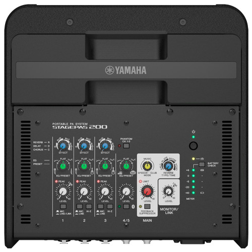 Yamaha STAGEPAS 200BTR 180W Portable 8" Battery Powered PA with 5-Input Mixer and Bluetooth