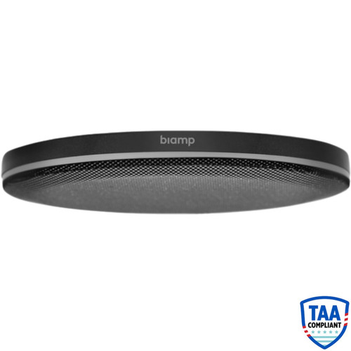 Biamp Parle TCM-XA Low Profile Beamtracking Ceiling Microphone with PoE+ Amp - Black