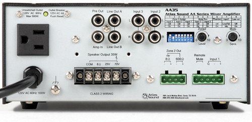 Wireless Classroom Sound System with Ceiling Speaker AtlasIED AA35 Mixer Amplifier and Shure Wireless Microphone