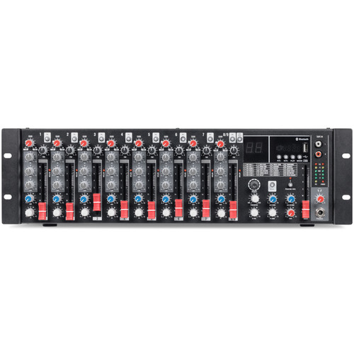 Baseball Field Sound System with an S12 12" and 2 S10 10" Stadium Speakers, MX9 9-Channel Mixer, DA2500 Power Amplifier and PTT1 Paging Microphone