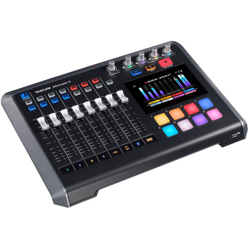 Tascam Mixcast 4 Podcast Mixer, Recorder, USB Audio Interface, and Streamer
