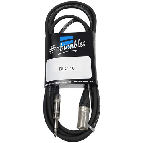 CBI BLC-10 22G Balanced 1/4-inch Male TRS to Male XLR Cable
