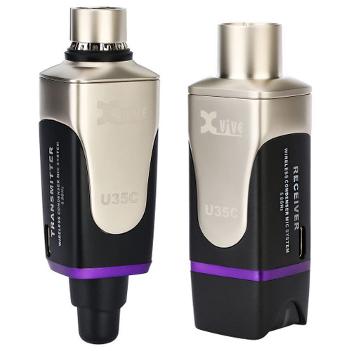 Xvive U35C 5.8 GHz Digital Wireless Microphone System Plug-On Dongle for Condenser Mics with 24-bit/48kHz Audio and Phantom Power Modes
