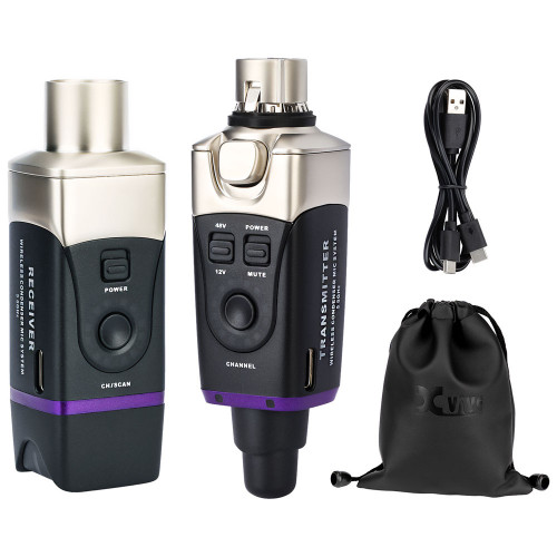 Xvive U35C 5.8 GHz Digital Wireless Microphone System Plug-On Dongle for Condenser Mics with 24-bit/48kHz Audio and Phantom Power Modes
