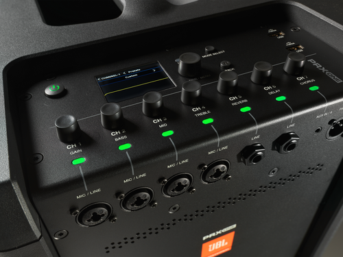 JBL Live Sound System with PRX ONE All-in-One Powered Speaker with Bluetooth, Microphone and Speaker Transporter
