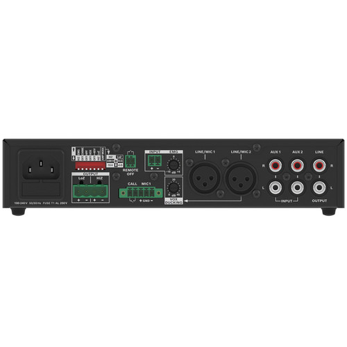 Restaurant Music System with 6 Electro-Voice EVID-P6.2 Pendant Speakers, Mixer Amplifier, Audio Input Panel, Volume Control, and Bluetooth