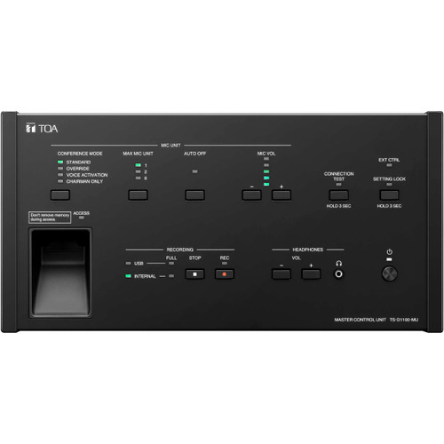 TOA TS-D1100-MU Master Control Unit for Digital Conference Systems with USB Recording and PC Control